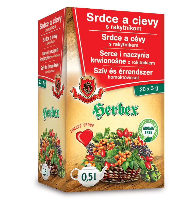 Herbex Sedce a cievy čaj s rakytníkom 20x3g 60 g - 40960