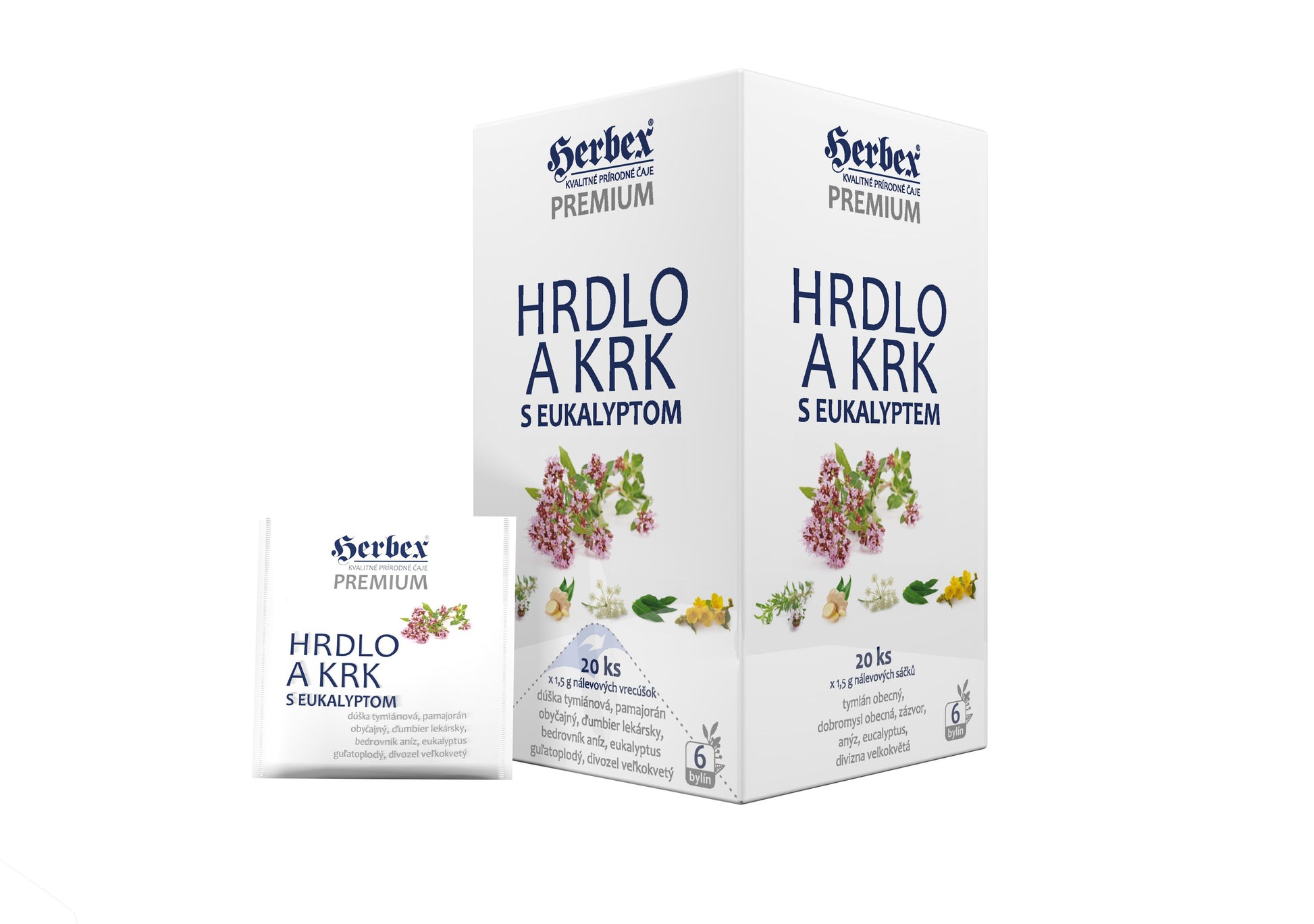 Herbex čaj hrdlo a krk s eukalyptom 20x1,5g 30 g - 90219