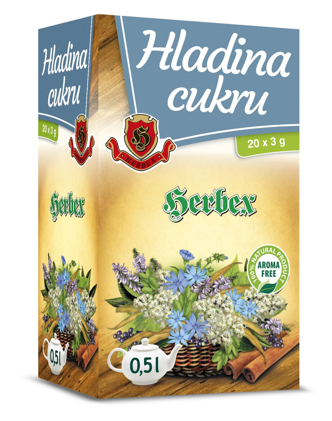Herbex čaj na zníženie hladiny cukru v krvi 20x3g 60 g - 90210