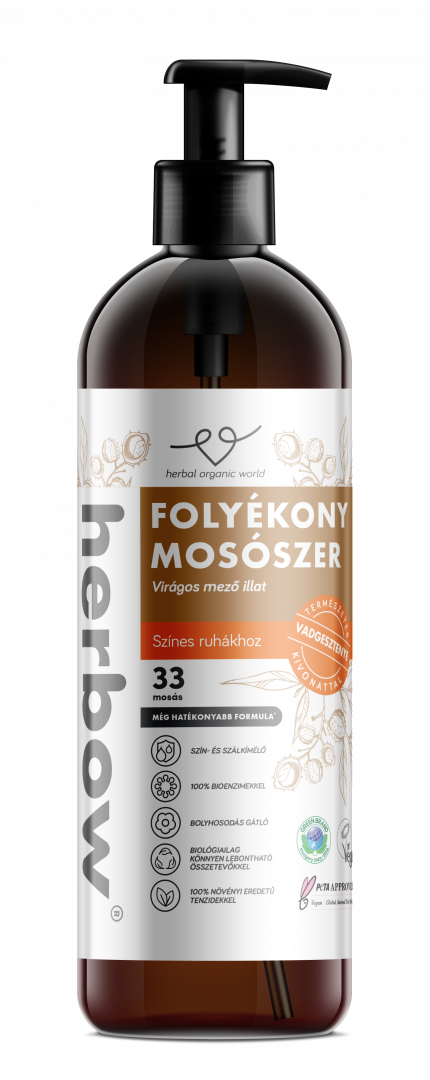 Herbow tekutý prací prostriedok na oblečenie gaštanovej farby s vôňou kvetinových polí 1000 ml - 97311
