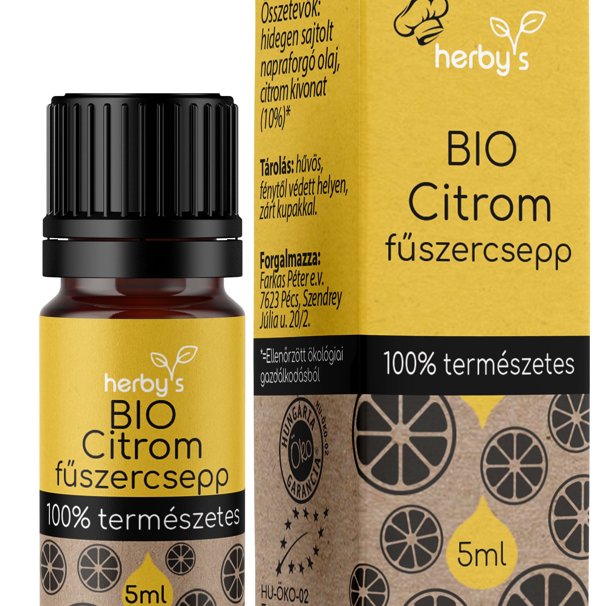 Herbys organické kvapky citrónového korenia 5 ml - 87824