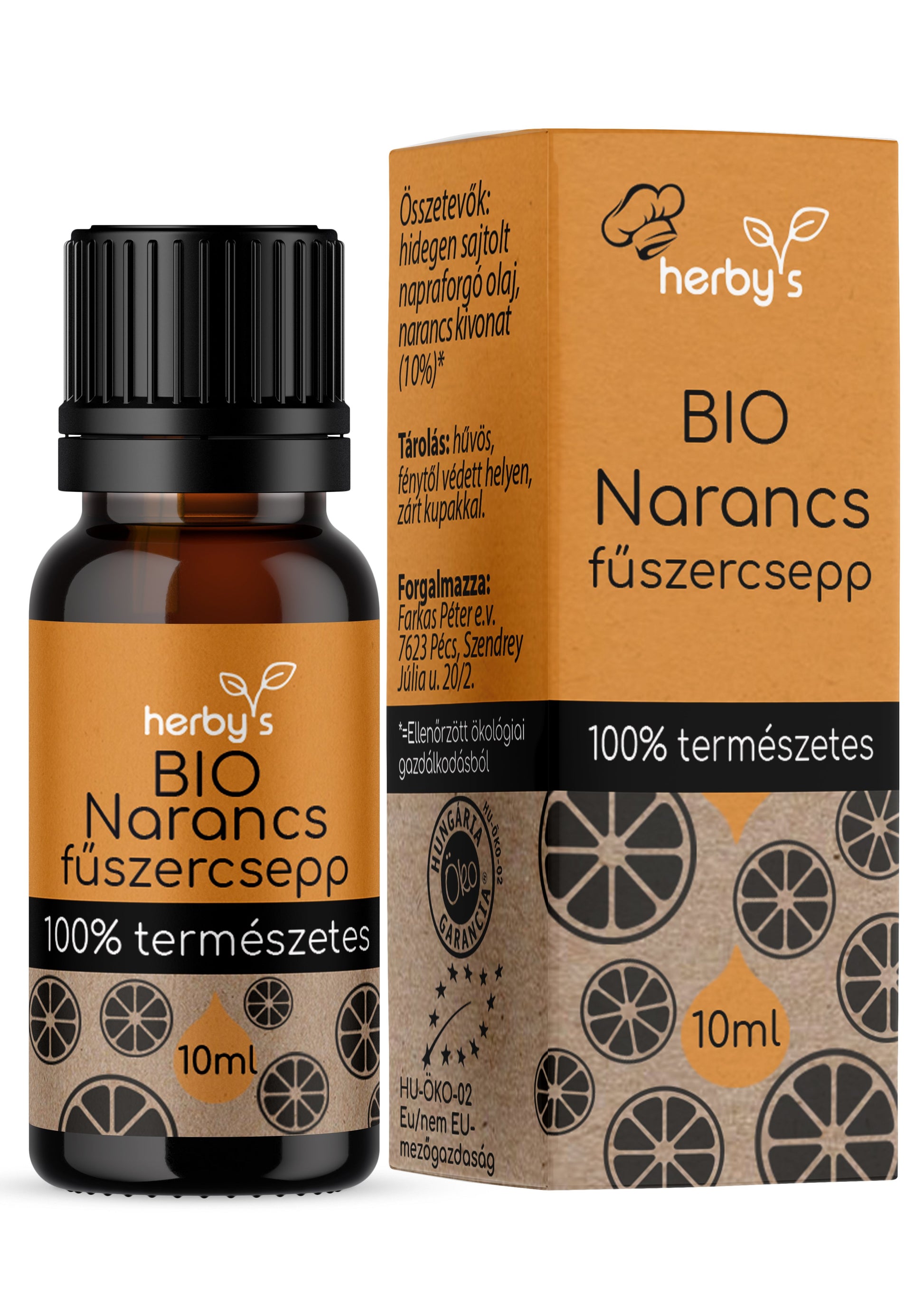 Herbys organické kvapky pomarančového korenia 10 ml - 87823