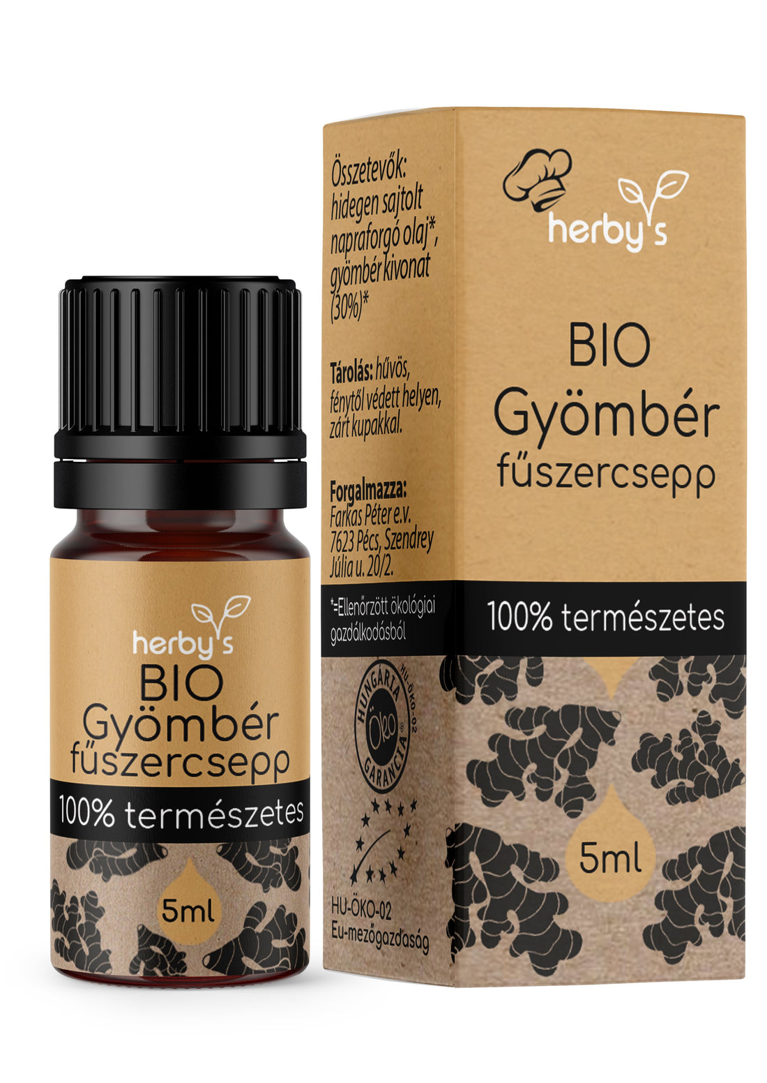 Herbys organické zázvorové kvapky 5 ml - 87816