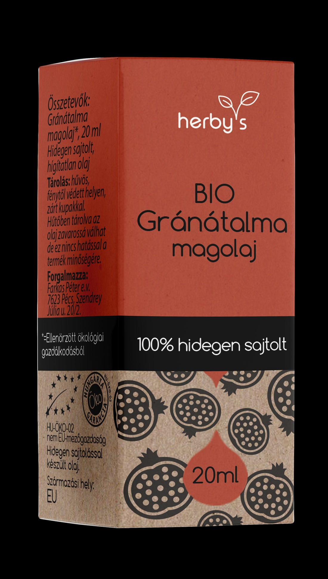 Herbys organický olej zo semien granátového jablka lisovaný za studena 20 ml - 87809