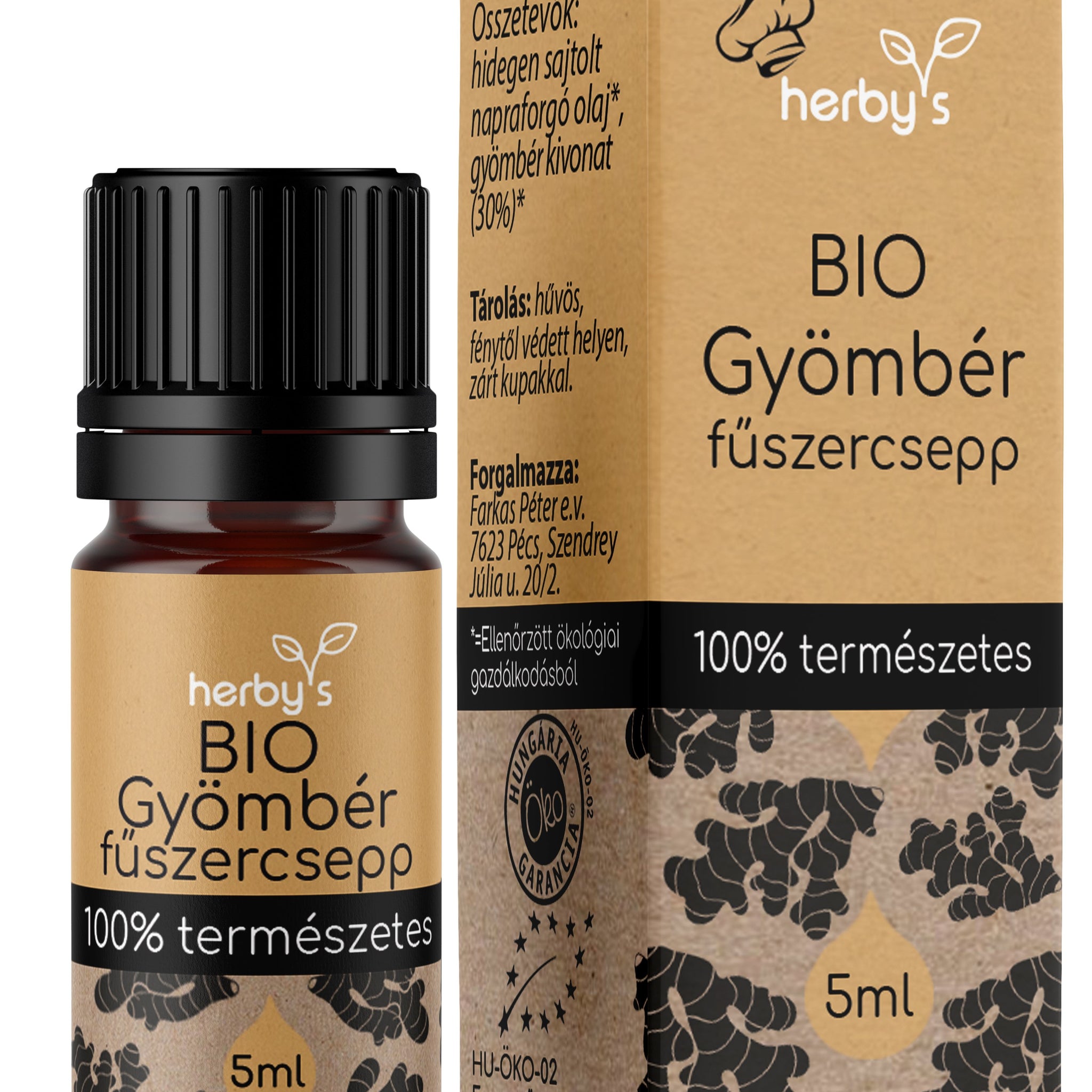 Herbys organické zázvorové kvapky 5 ml - 87816