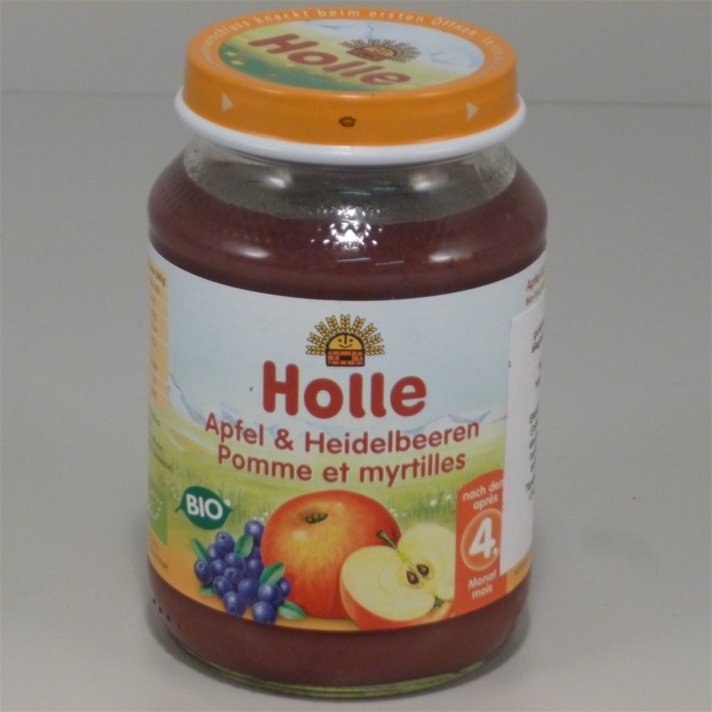 Holle organická detská výživa jablko-čučoriedky 190 g - 10787
