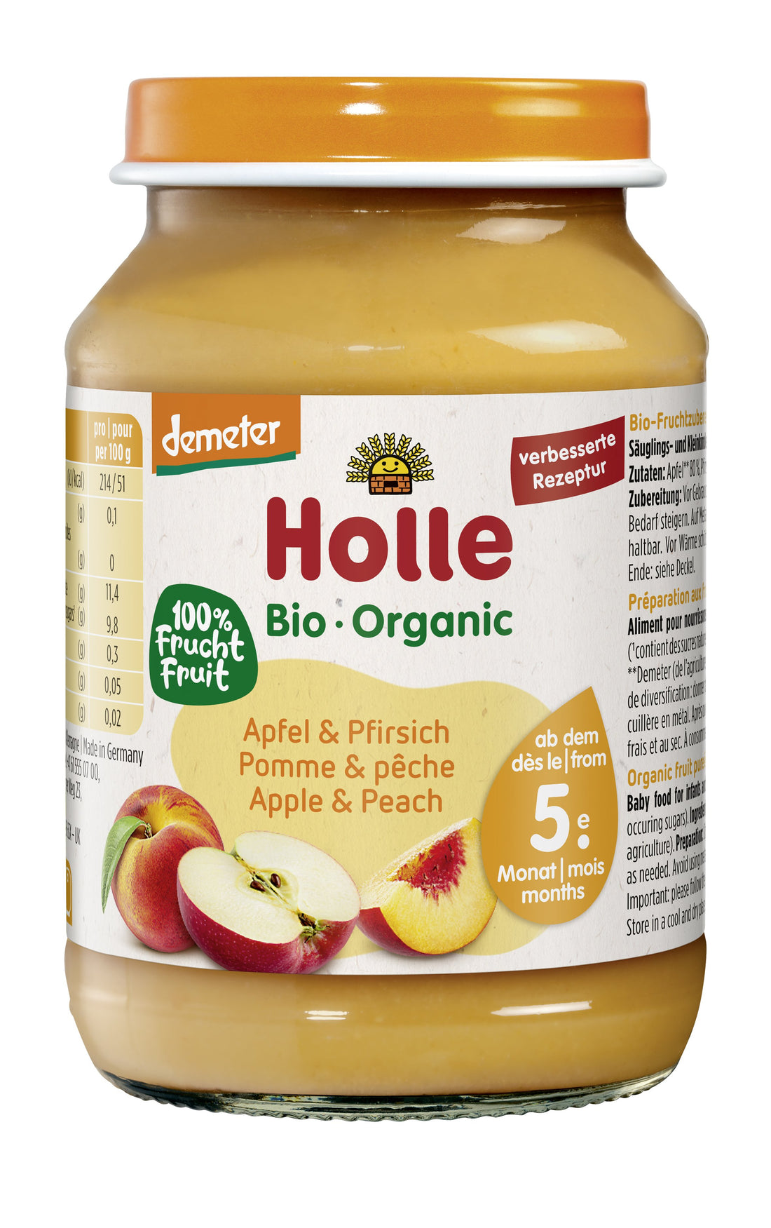 Holle organická detská výživa broskyňa-jablko 190 g - 10798