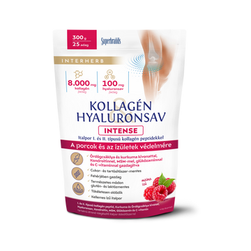 Interherb kolagén a kyselina hyalurónová na stavbu chrupavky v prášku s intenzívnou malinovou príchuťou 300 g - 95909