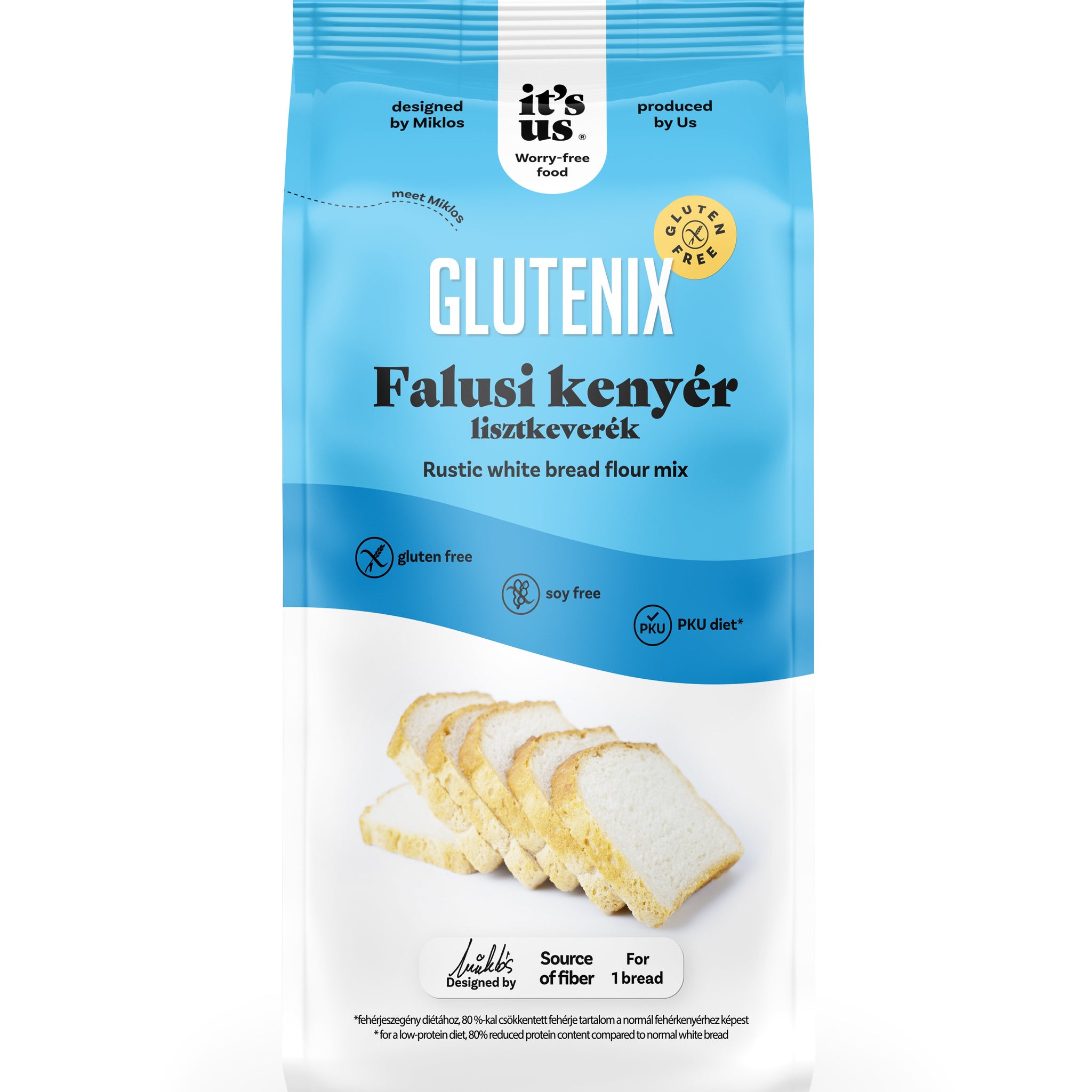 It`s us glutenix bezlepková zmes na pečenie dedinského chleba 500 g - 13538