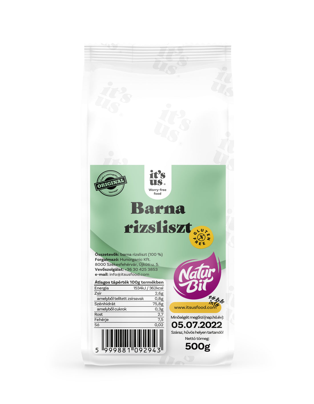 It`s us naturbit múka z hnedej ryže 500 g - 39686