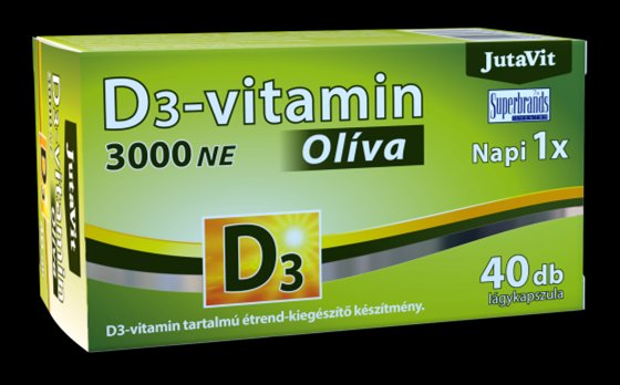 Jutavit vitamín D3 3000 IU olivový 40 kusov - 85656