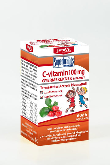 Jutavit vitamín C 100 mg pre deti a rodinu s extraktom z aceroly 60 ks - 27246