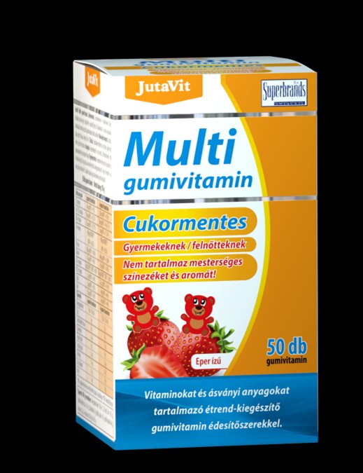 Jutavit Multivitamínové gumené medvedíky bez cukru s jahodovou príchuťou 50 ks - 90894