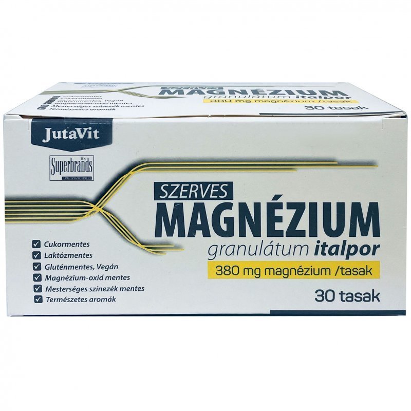 Jutavit organický horčík v prášku na nápoje 380mg/balenie 30 ks - 90512