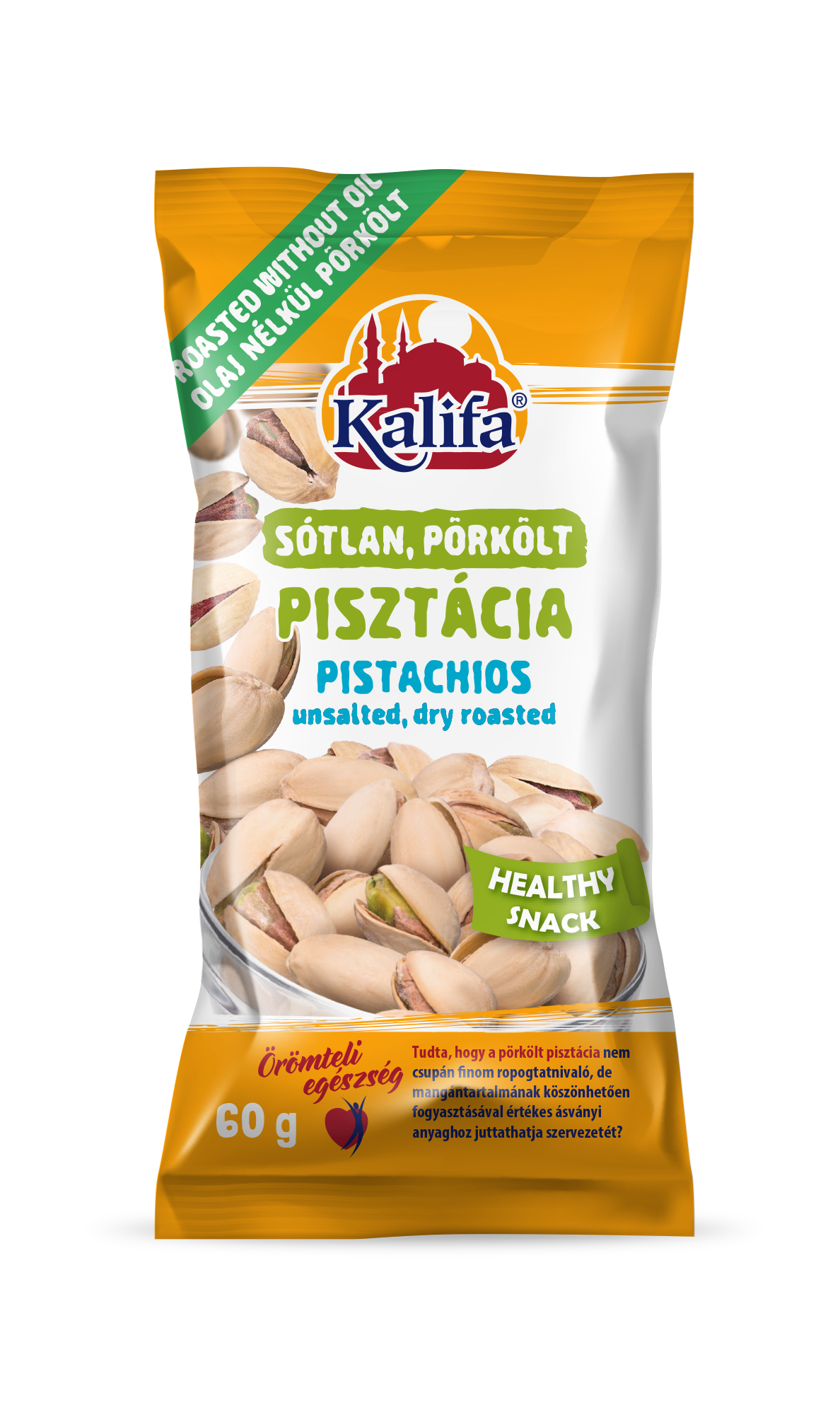 Kalifa pistácie nesolené, pražené 60 g - 94201
