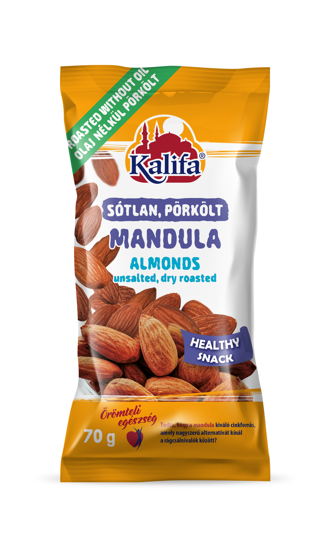Kalifa mandle nesolené, suché pražené 70 g - 96675