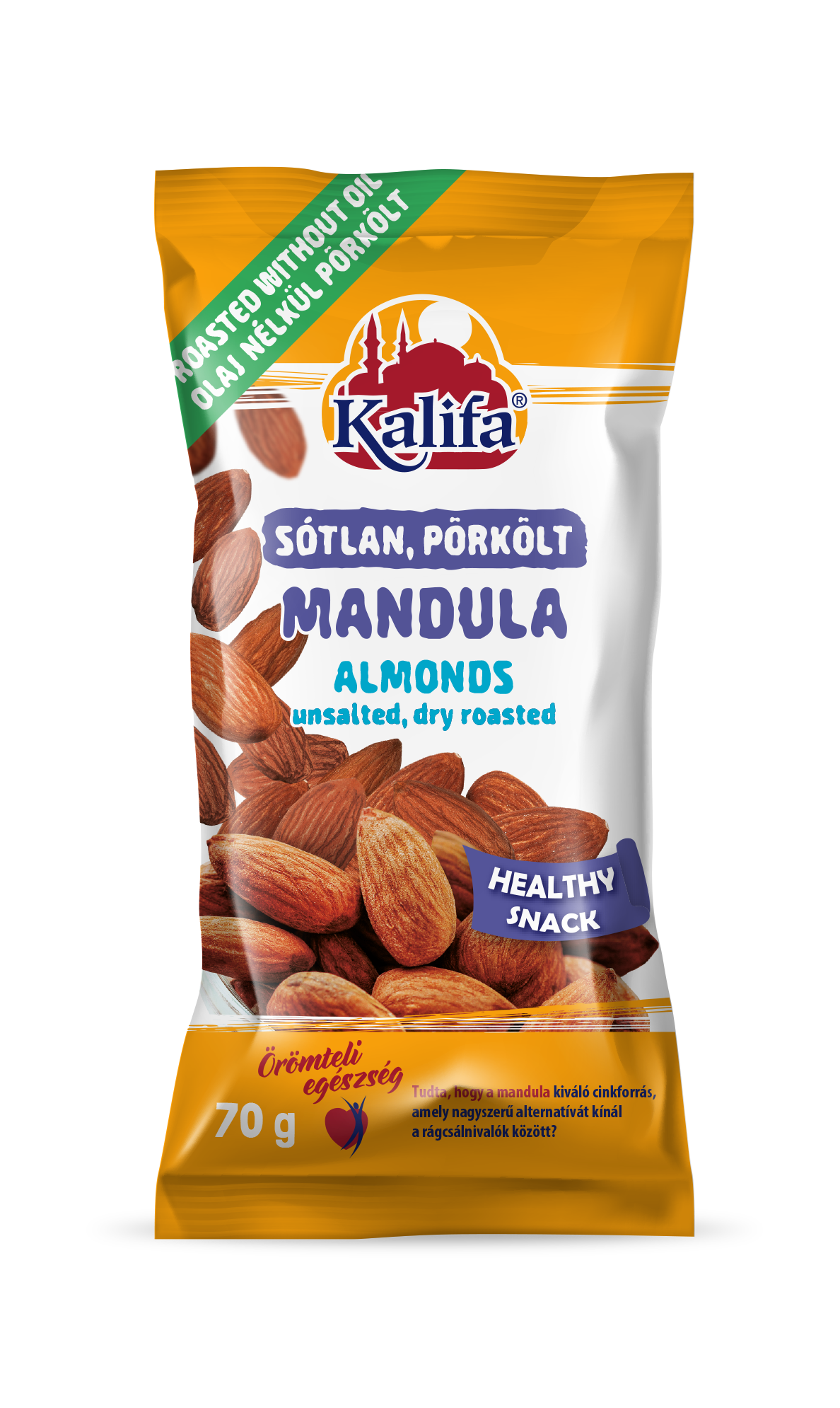Kalifa mandle nesolené, suché pražené 70 g - 96675