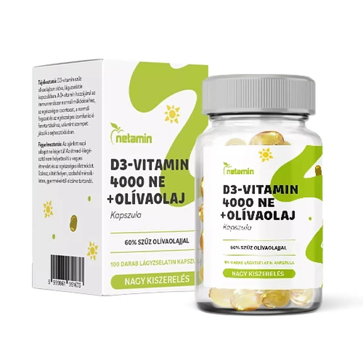 Kapsuly s obsahom vitamínu D3 4000ne + olej 100 g