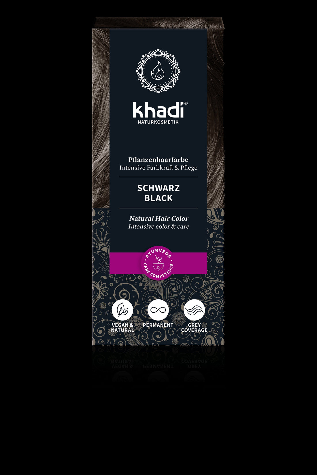 Khadi organická farba na vlasy v prášku čierna 100 g - 31550