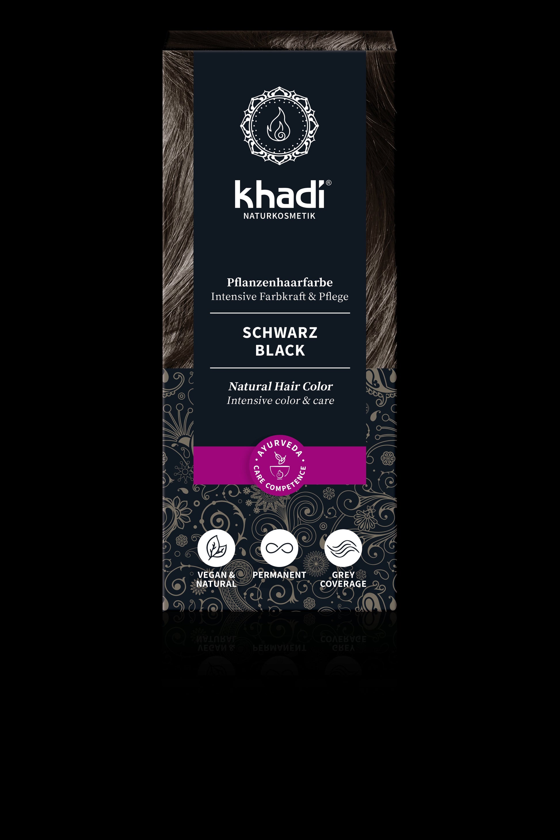 Khadi organická farba na vlasy v prášku čierna 100 g - 31550