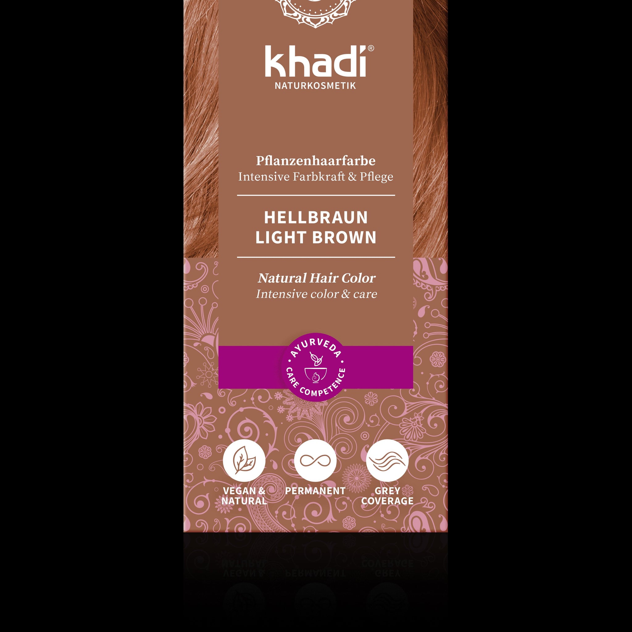 Khadi organická farba na vlasy v prášku svetlohnedá 100 g - 31530