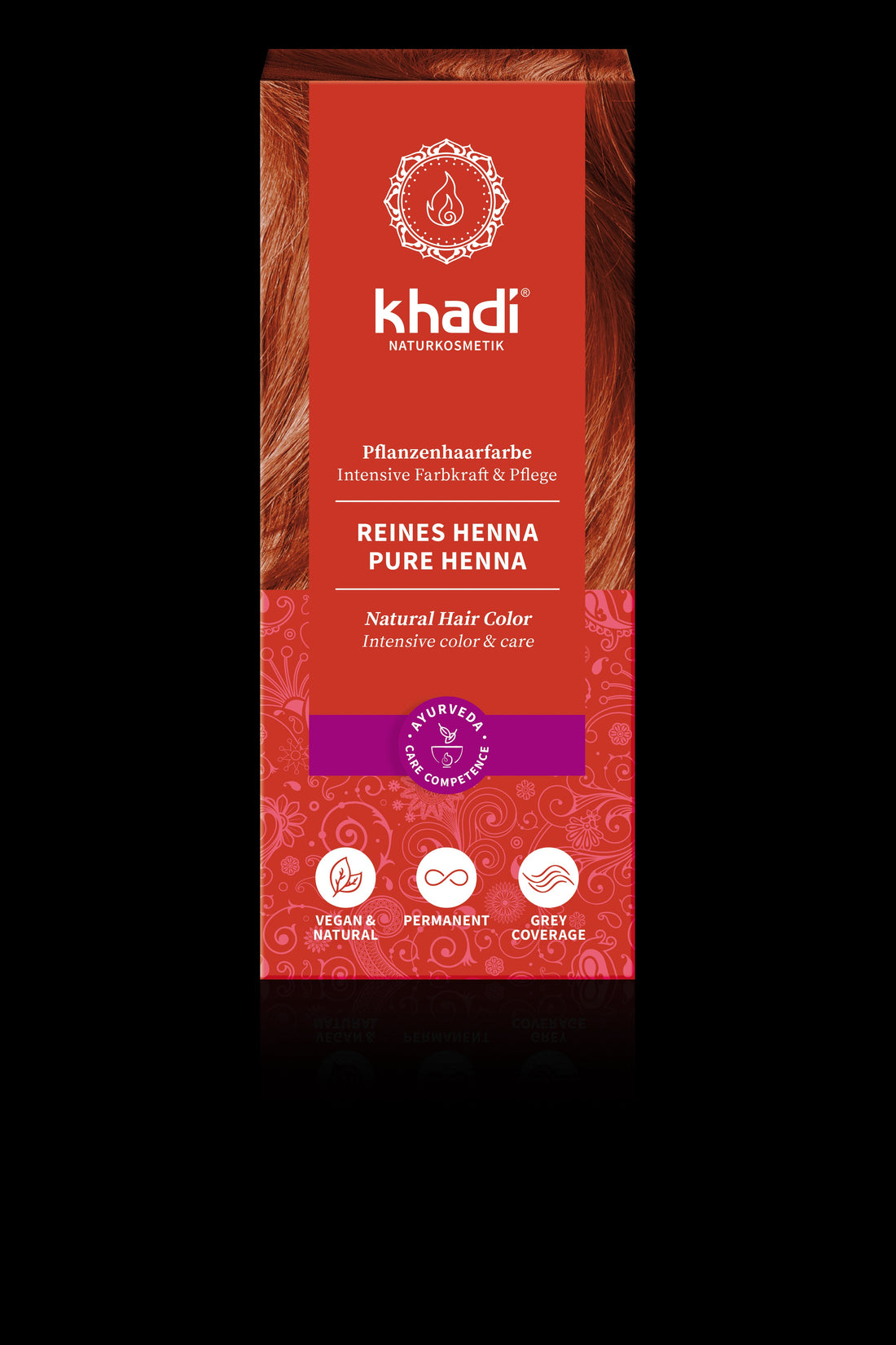 Khadi organická farba na vlasy v prášku jasne červená 100% 100 g - 31514