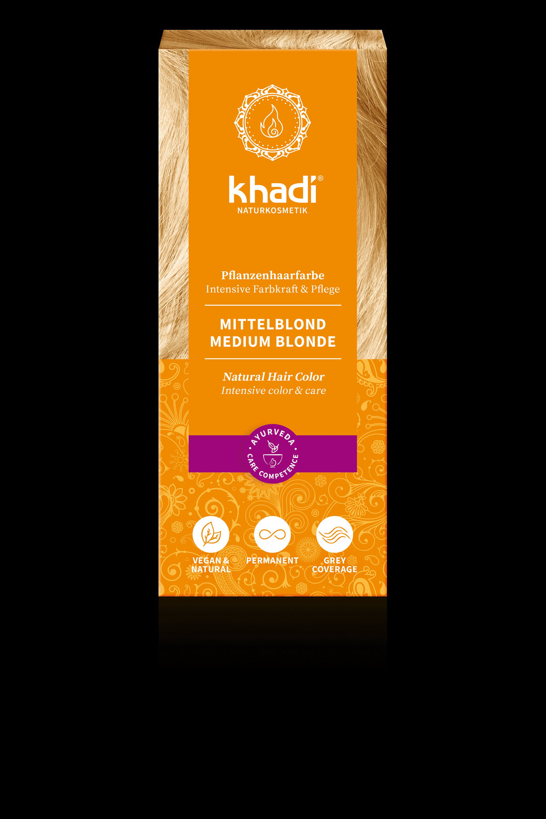 Khadi organická farba na vlasy v prášku stredne blond 100% 100 g - 49252