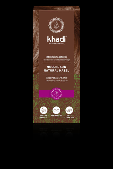 Khadi organická farba na vlasy v prášku lieskový orech 100 g - 31543
