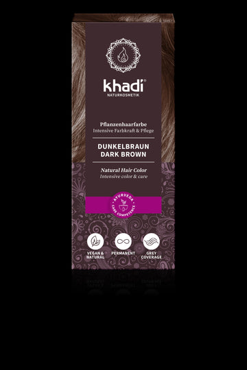 Khadi organická farba na vlasy v prášku tmavohnedá 100 g - 31534