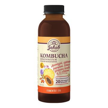 Jakab Kombucha čajový koncentrát s ananásom, šípkami, papájou, echinaceou purpurovou a vitamínom c 500 ml - 91708