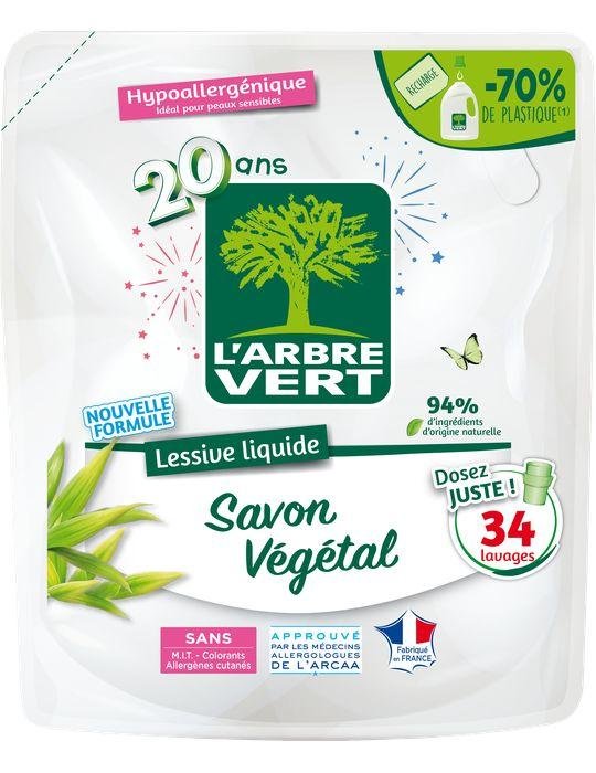 Larbre vert náplň tekutého pracieho prostriedku s rastlinným mydlom 1530 ml - 93936