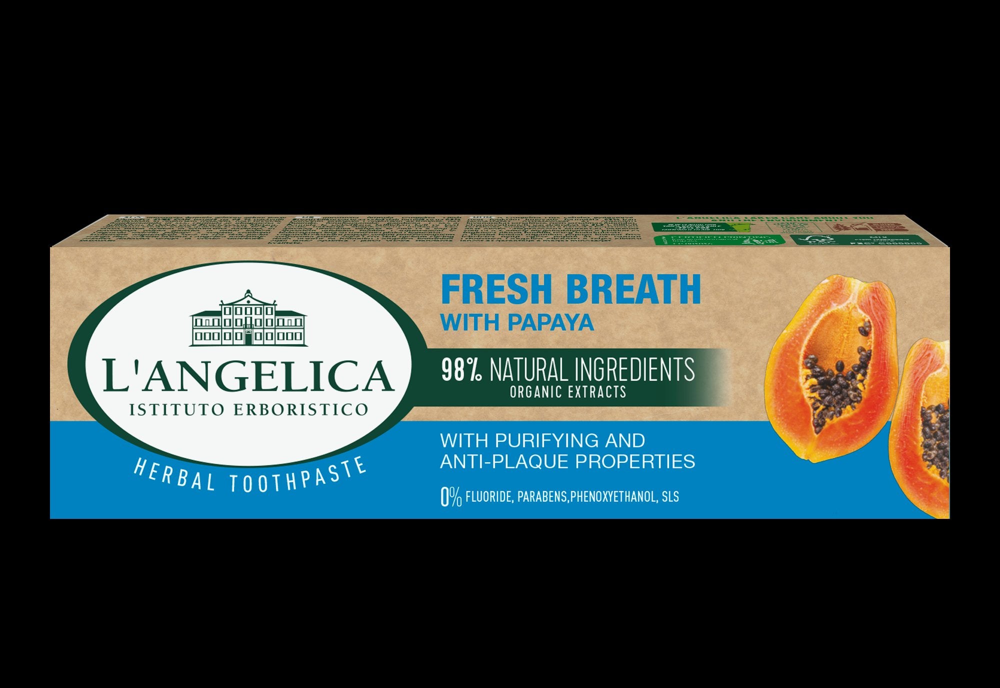 Langelica bylinná zubná pasta svieži dych papája 75 ml - 90491