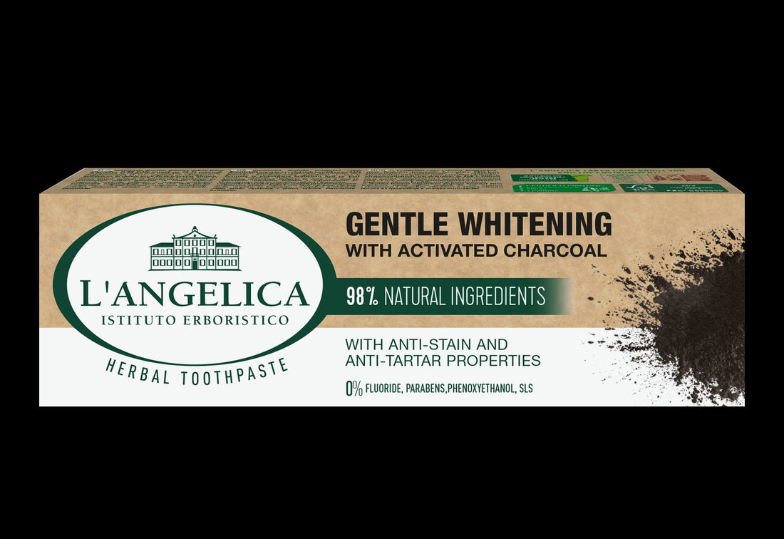 Langelica bylinná zubná pasta jemné bielenie s aktívnym uhlím 75 ml - 90492