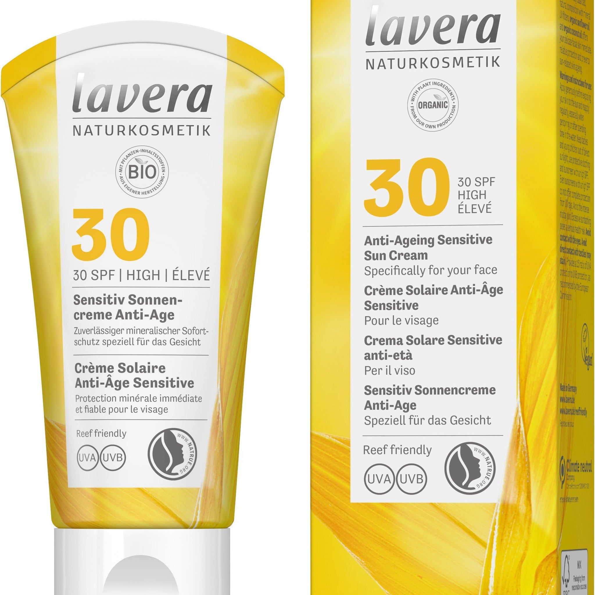 Lavera bio sun opaľovací krém proti starnutiu spf30 50 ml - 87424