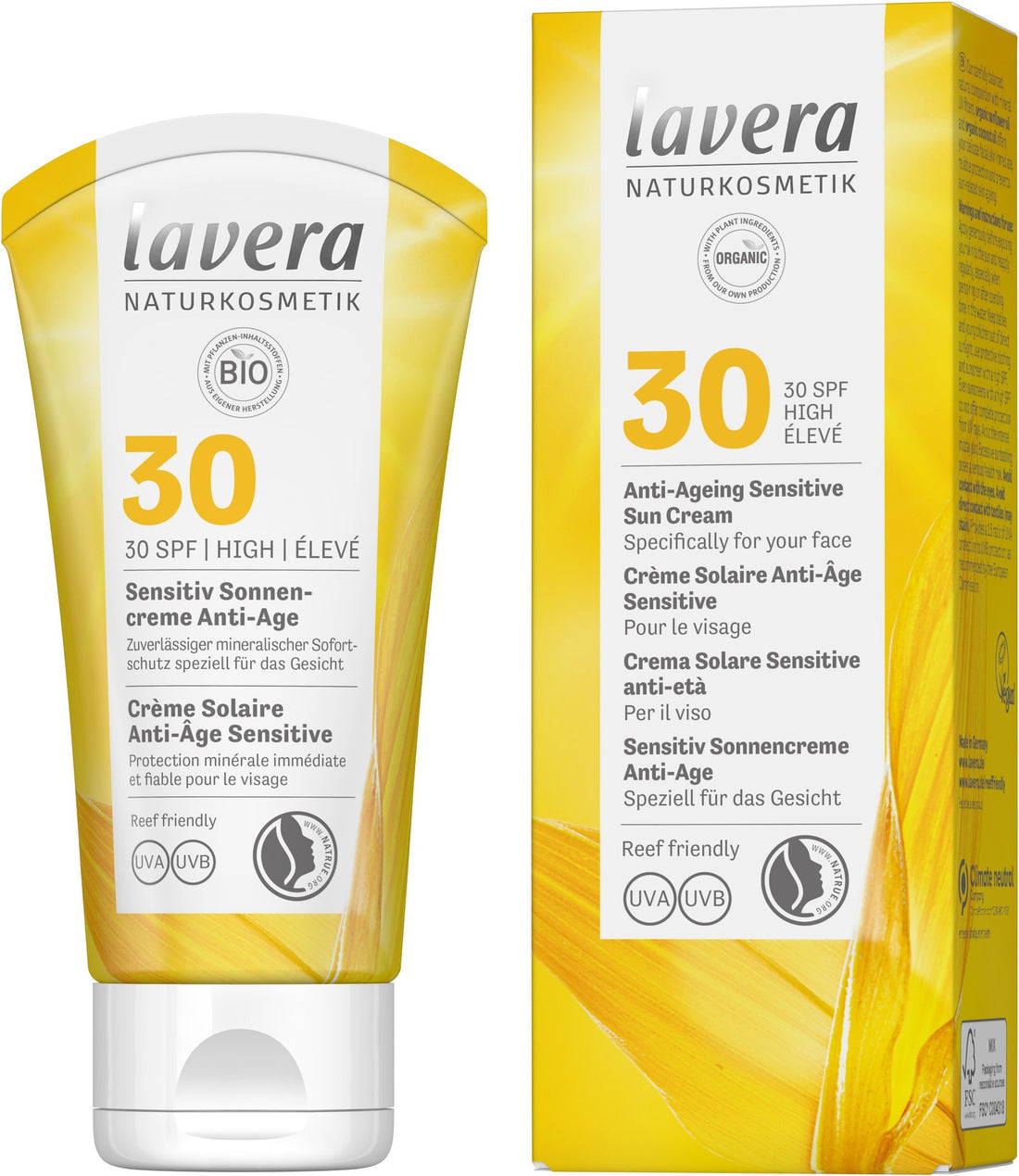Lavera bio sun opaľovací krém proti starnutiu spf30 50 ml - 87424