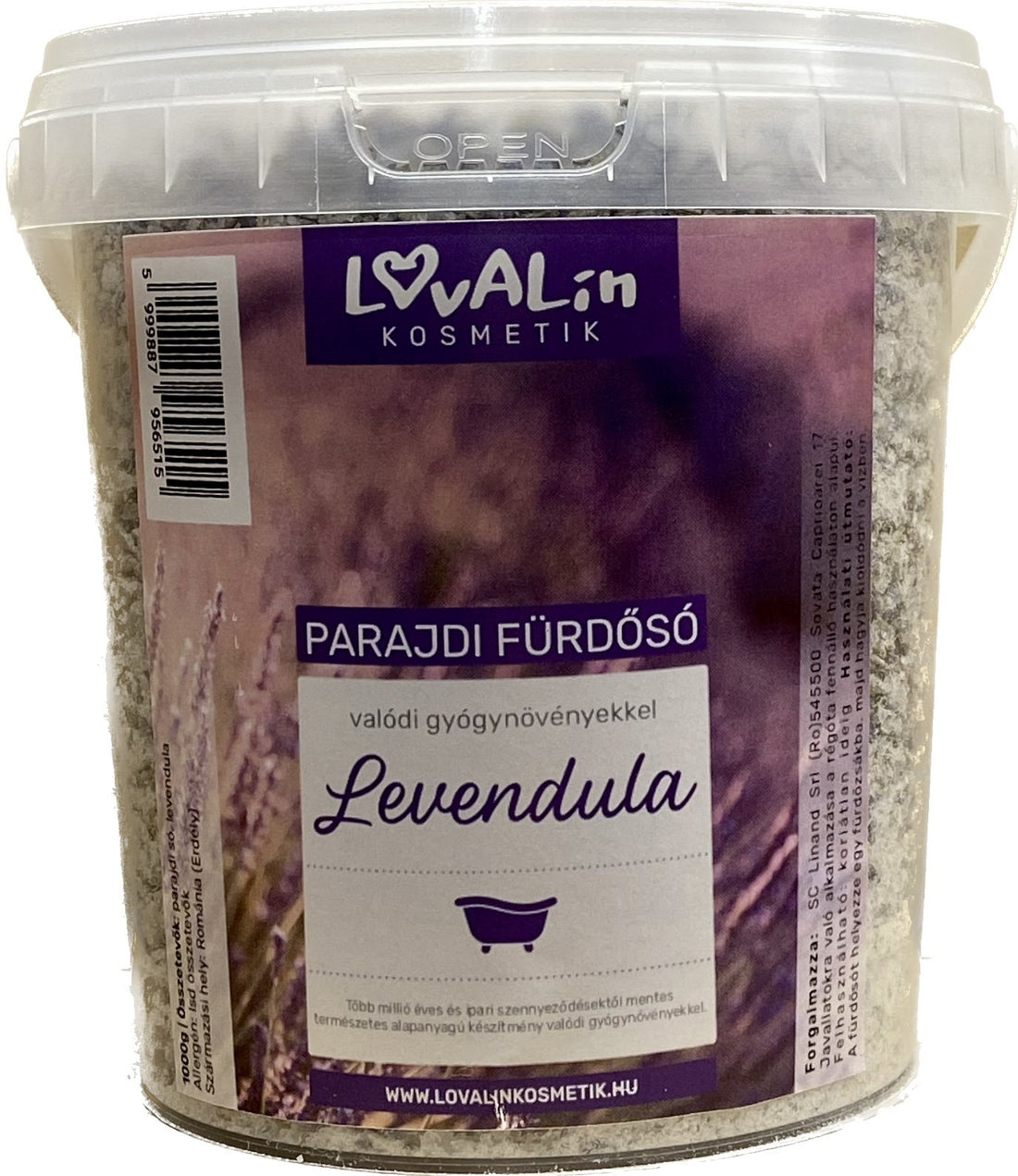 Lovalin Kúpeľová soľ  parajdi s  liečivými  bylinkami a levanduľou 1000 g - 92997