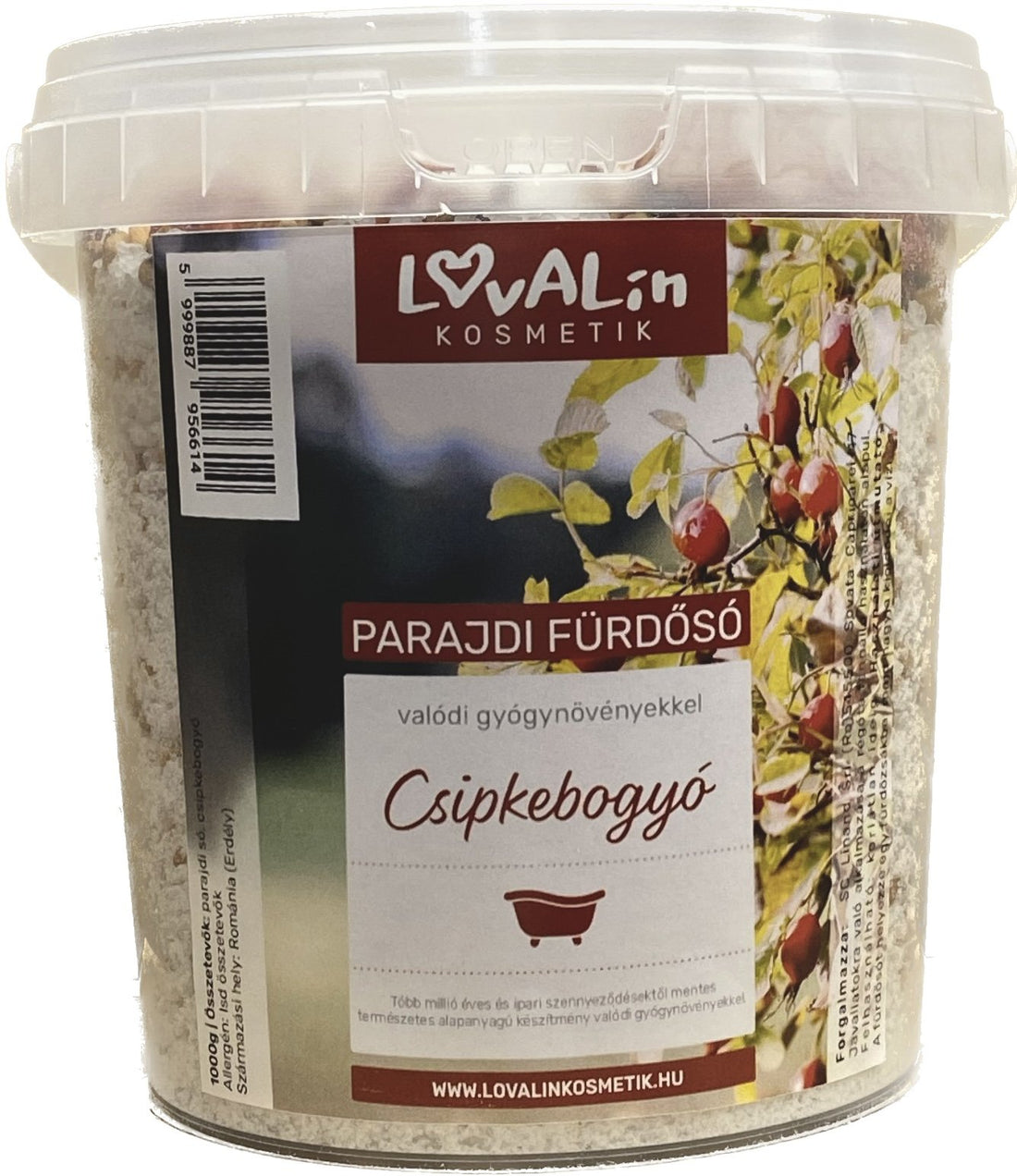 Lovalin Kúpeľová soľ Parajdi s  liečivými  bylinami a šípkami 1000 g - 93001