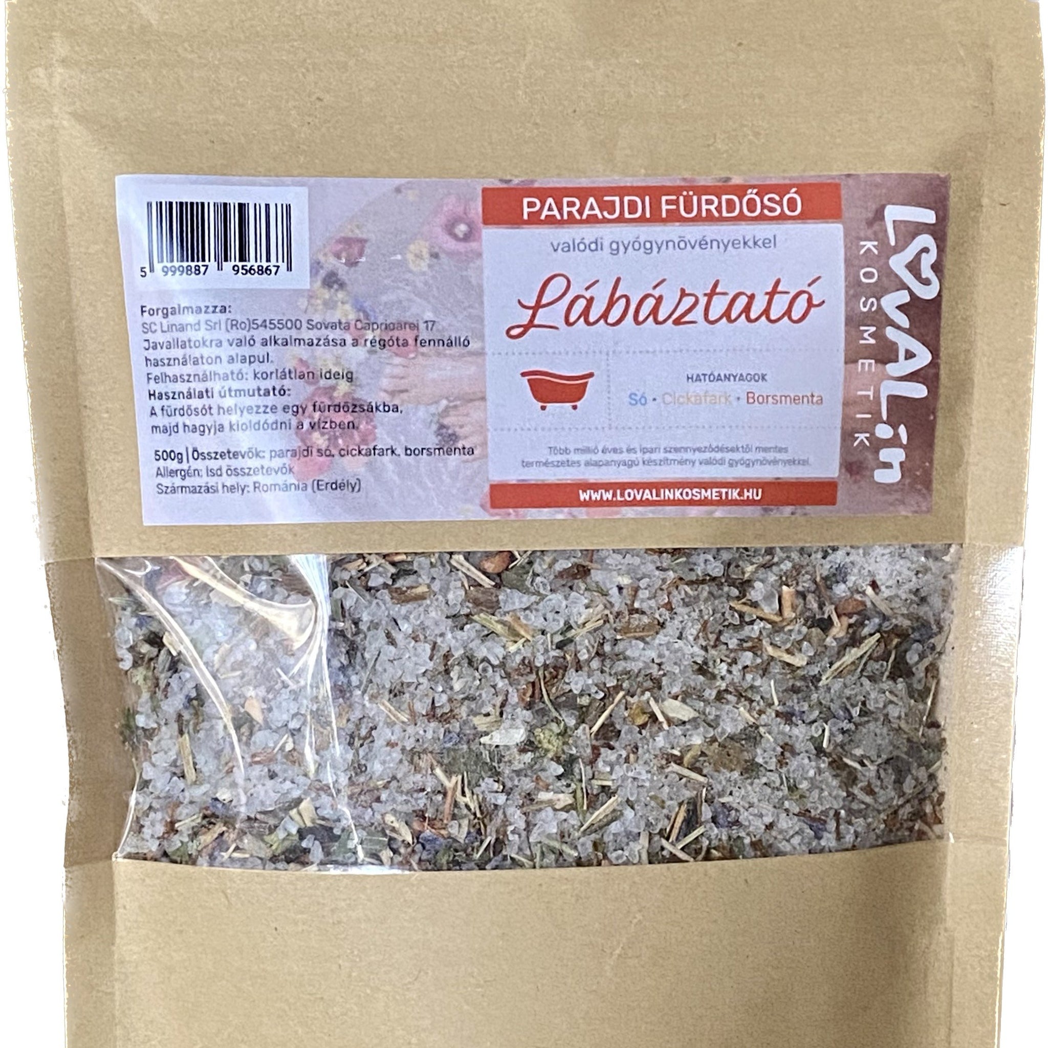 Lovalin Kúpeľová soľ  Parajdi s  liečivými  bylinkami na nohy 500 g - 93002