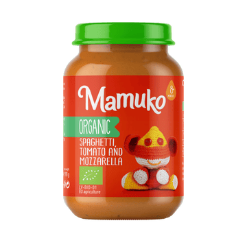 MAMUKO BIO SPAGHETTI, PARADICSUM A MOZZARELLA pre bábätká od 8 mesiacov 190 g