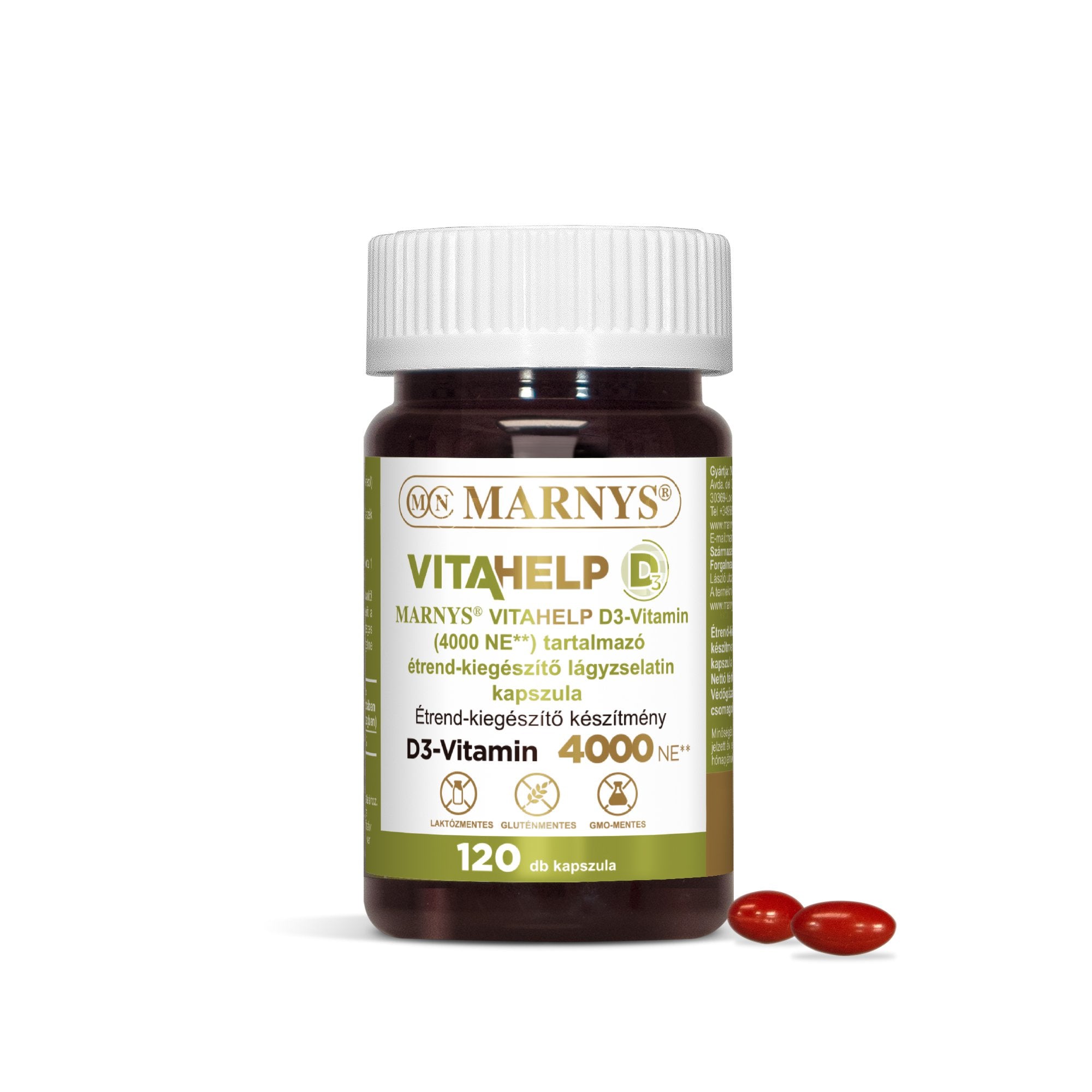 Marnys vitahelp d3 4000ne mäkké želatínové kapsuly 120 kapsúl - 97688