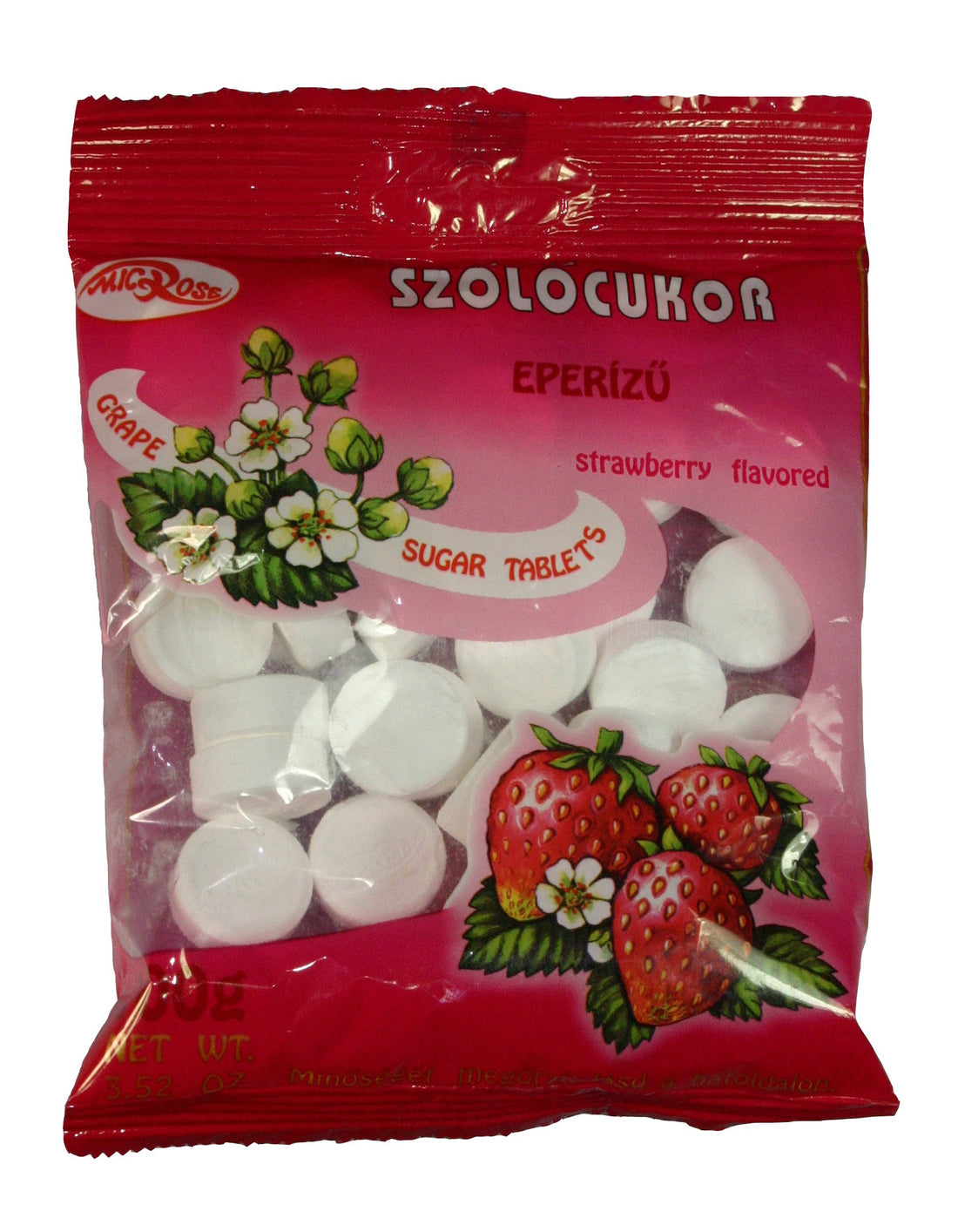 Microse glukózové tablety jahoda 75 g - 92843