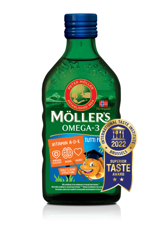 Möllers omega-3 rybí olej s vitamínmi a, d a e, tutti-frutti 250 ml - 95276