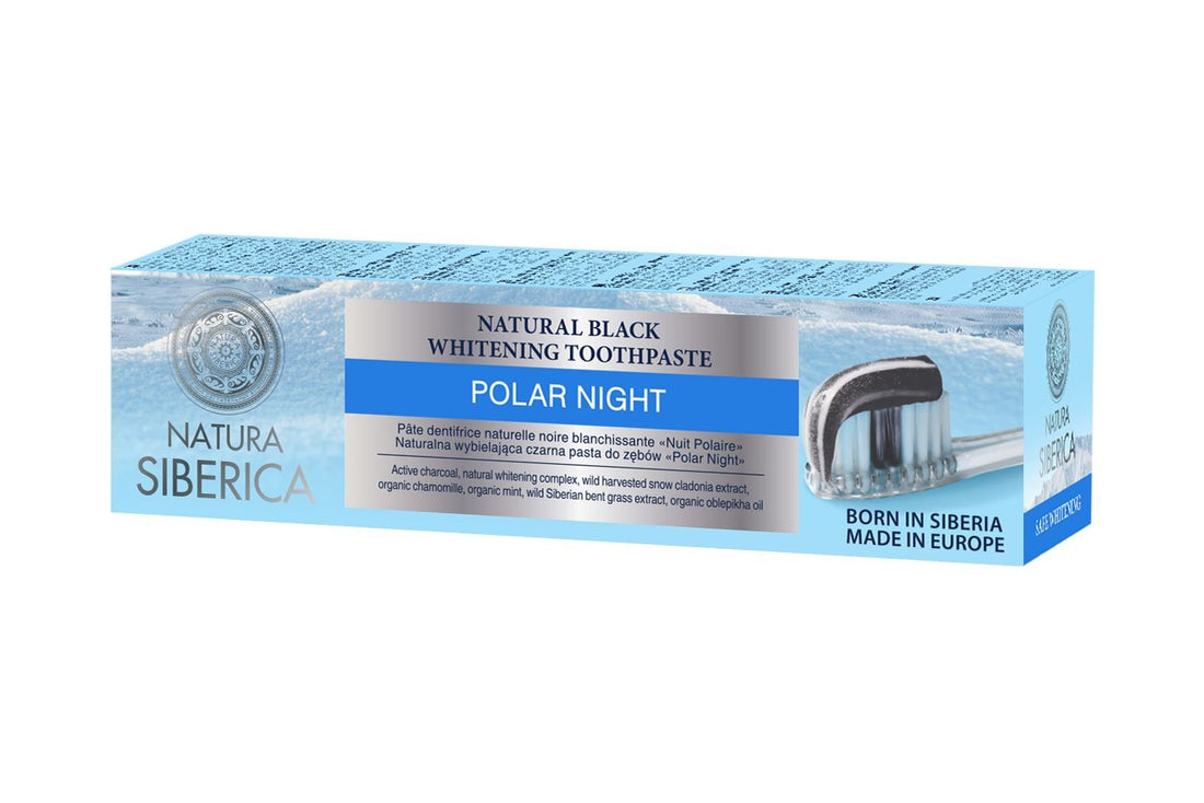Natura siberica "polárna noc" prírodná čierna zubná pasta s bieliacim účinkom 100 g - 54234