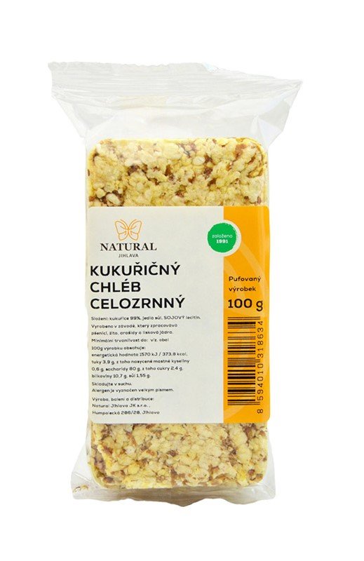 Prírodný pufovaný kukuričný chlieb 100 g - 95512