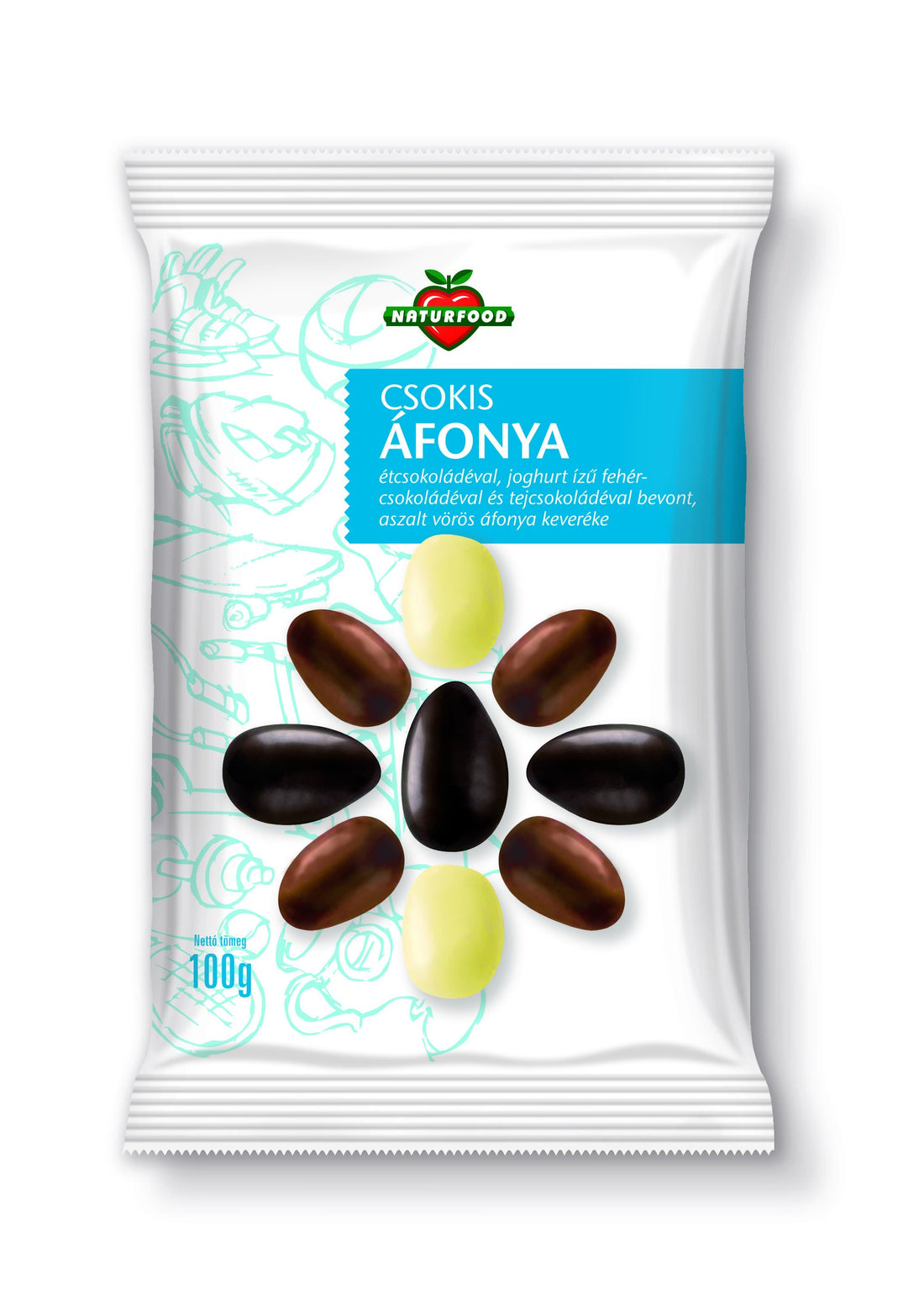 Naturfood brusnice v čokoláde 100 g - 39370