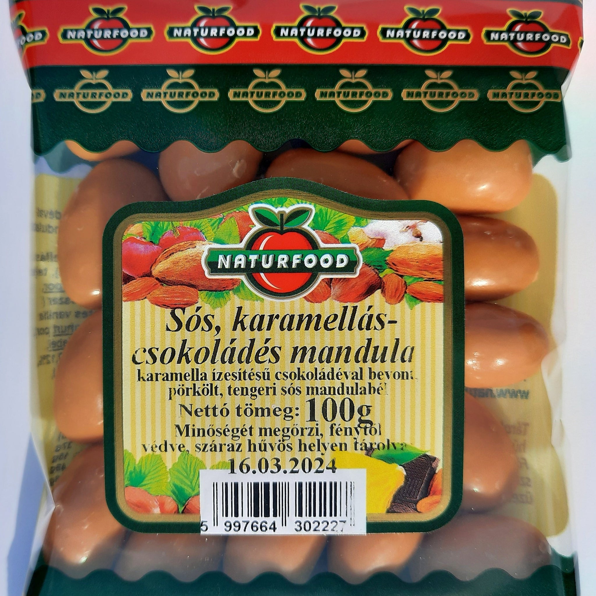Naturfood Slané karamelovo-čokoládové mandle 100 g - 93180