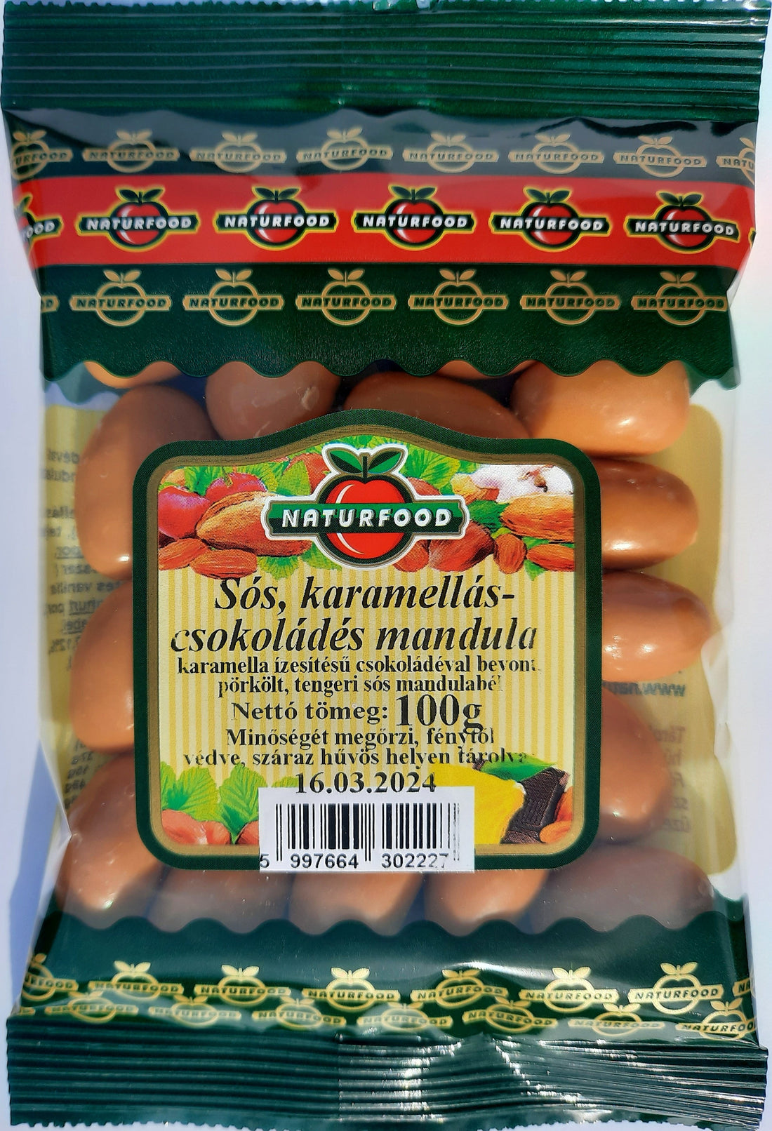 Naturfood Slané karamelovo-čokoládové mandle 100 g - 93180