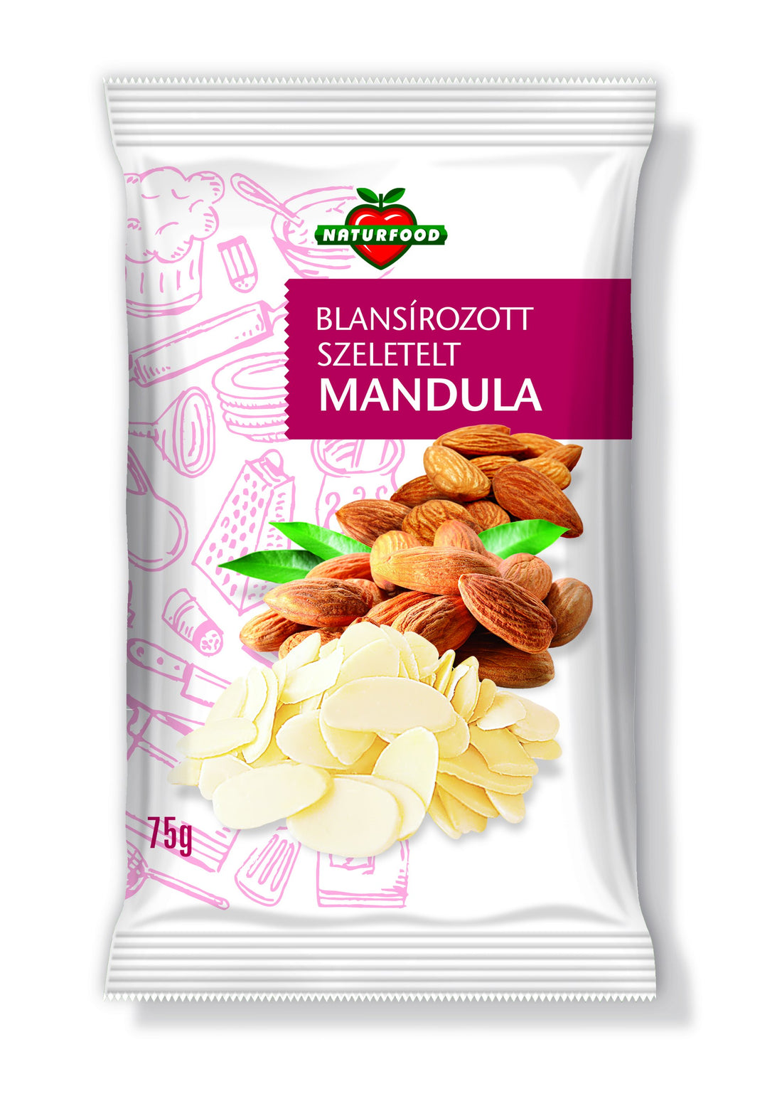 Naturfood mandle plátky 75 g - 44730