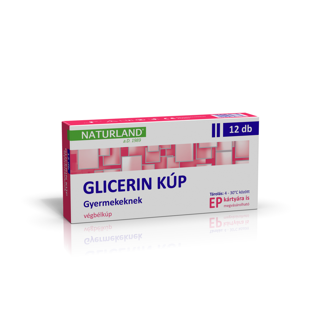 Naturland glycerínové čapíky pre deti 1500mg 12 kusov - 96374