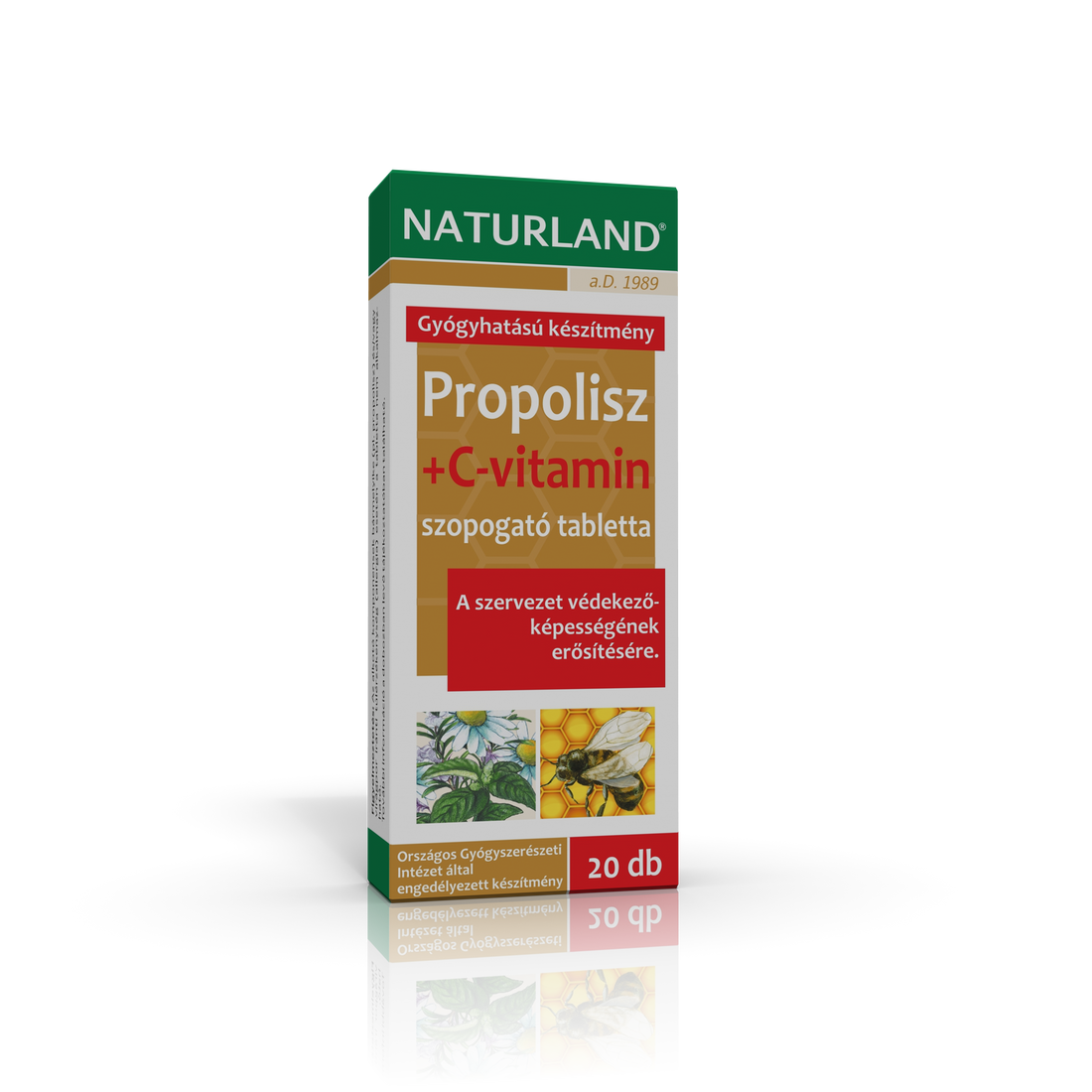 Naturland Propolis+Vitamín C cucacie tablety 20 tabliet - 21935